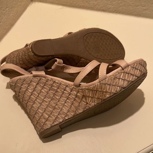 Top Moda Women's 10 Strappy Espadrille Platform Wedge Sandals Blush And Tan New - Picture 10 of 14